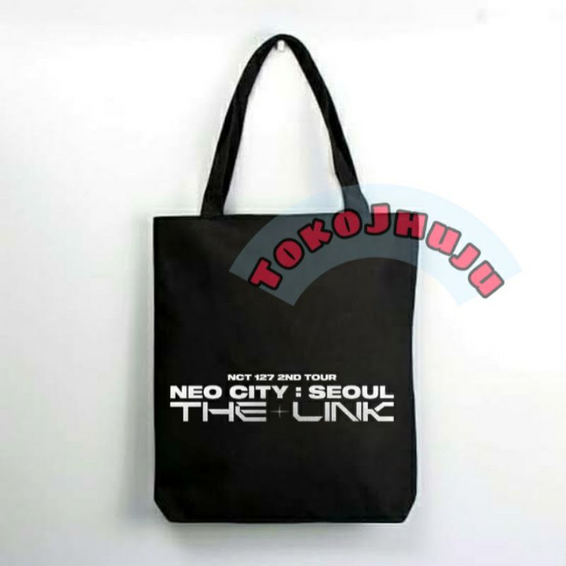 Totebag Zipper NCT 127 Neo City The Link sablon putih  // Tas Resleting NCT 127