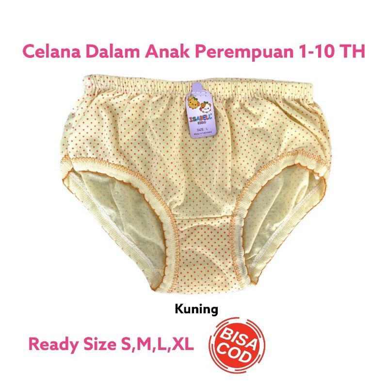 3 Pcs Celana Dalam Anank Perempuan - Celana Dalam Anak Motif Polkadot