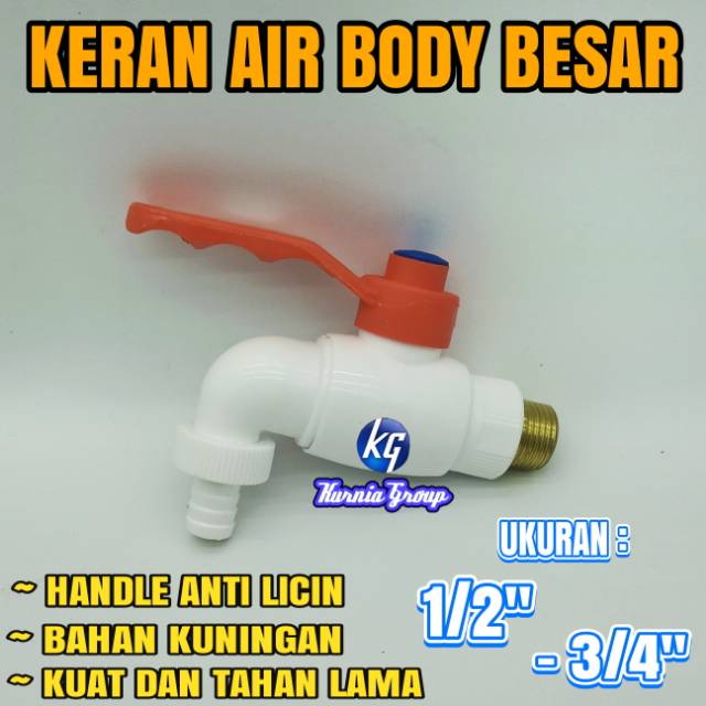 KERAN AIR TEMBOK BODY BESAR DRAT KUNINGAN TERMURAH SUPER KUAT KERAN TAMAN LEDENG MURAH BAGUS 1/2 3/4