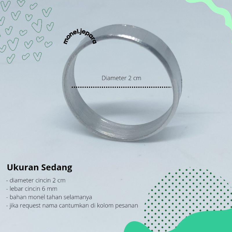 Cincin Monel Kecil &amp; Sedang (Free Ukirnama)