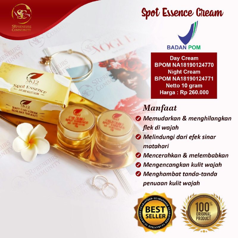 

SPOT ESSENCE DAY & NIGHT CREAM SR12 STANDAR BPOM