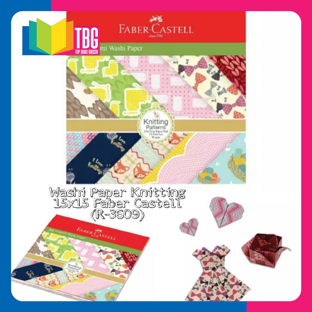 

1 PACK ORIGAMI WASHI PAPER 15X15 FABER CASTELL/ KERTAS LIPAT/ KERTAS KERAJINAN/ ORIGAMI MOTIF