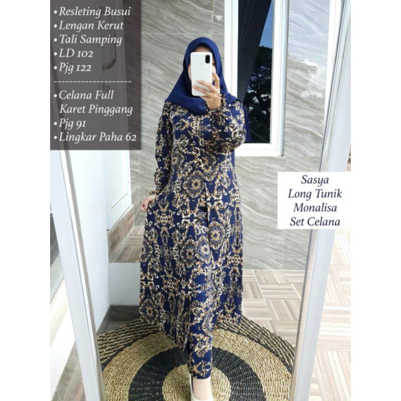 Long Tunik monalisa set Celana
