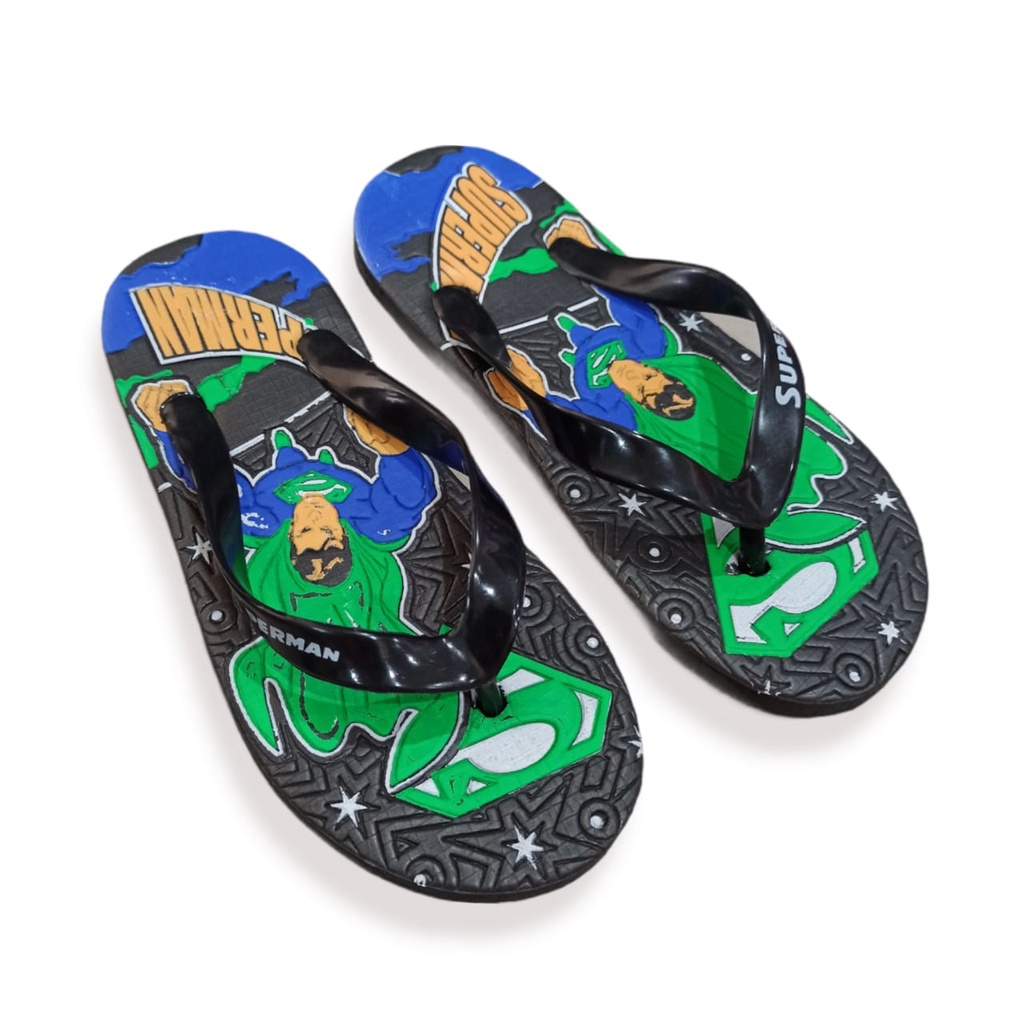 SANDAL JEPIT KARAKTER ANAK SUPERMAN | SENDAL KERAKTER SUPERMEN | SANDAL JAPIT ANAK 26/35