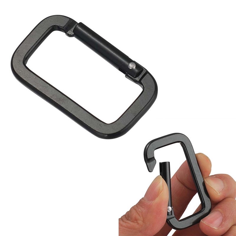 Gantungan Kunci Carabiner Bentuk Persegi Panjang Bahan Alloy Ukuran 5cm