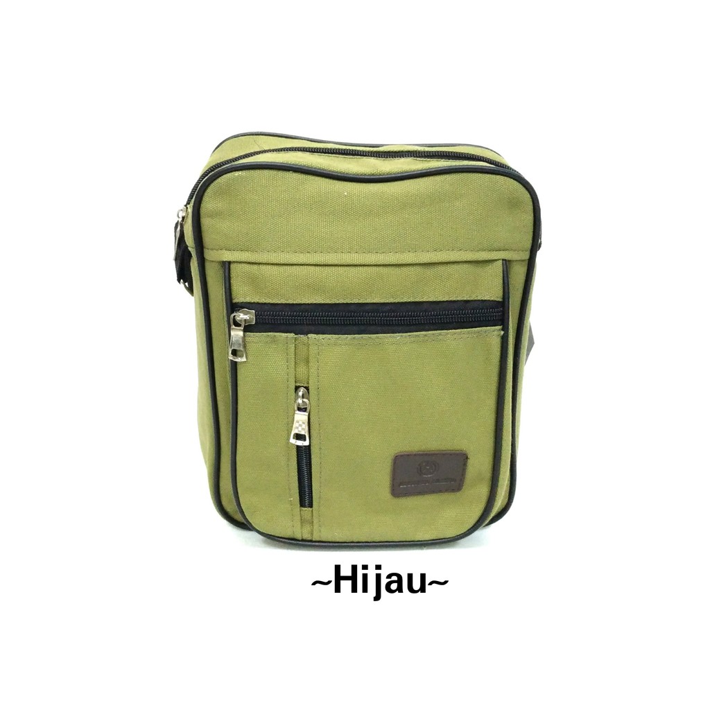 Tas Slempang Kanvas Pria Sling Bag Cowok Cowo Travel Bag Laki Tas Kecil Ori Asli - TAS-SLEMPANG-GA