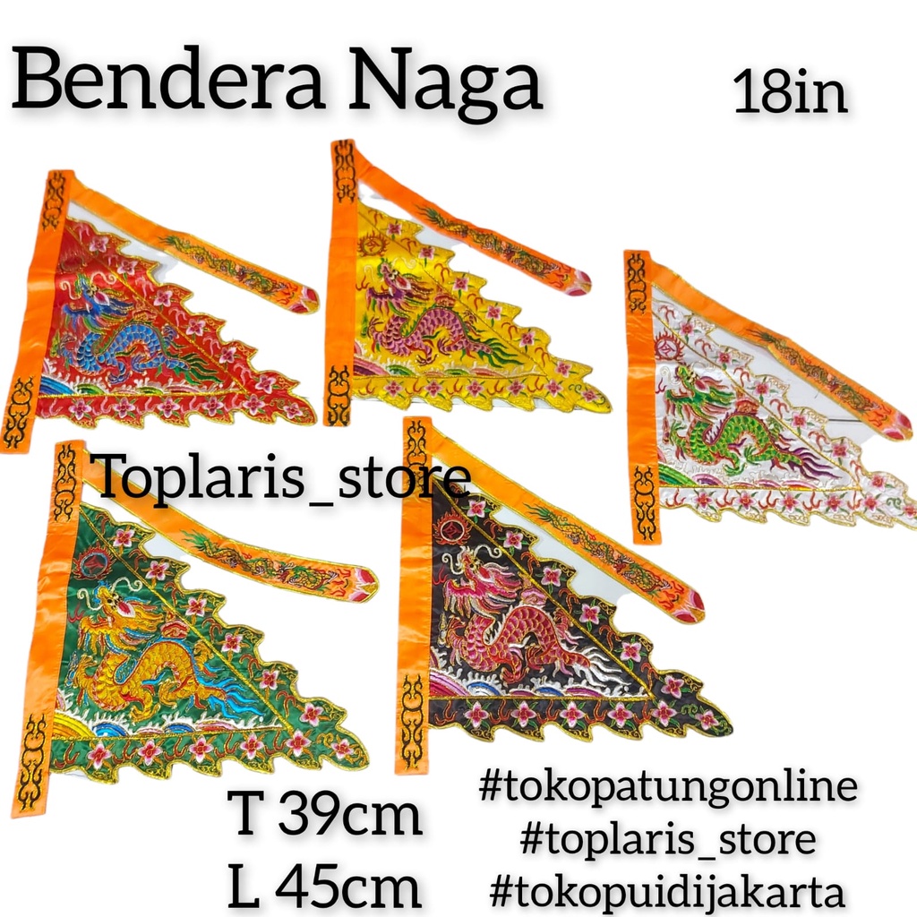 Bendera Naga Pancawarna Premium Uk 18in 022