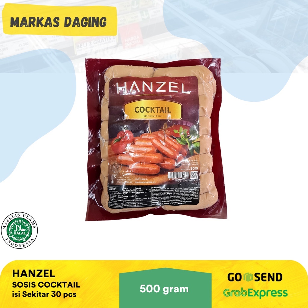 BEEF COCKTAIL HANZEL 500 GRAm SOSIS KOKTAIL SAPI &amp; AYAM