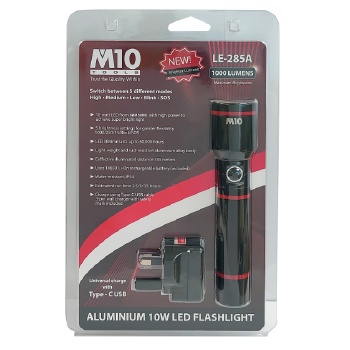 M10 Aluminium Rechargable 10W LED Flashlight (LE-285A)