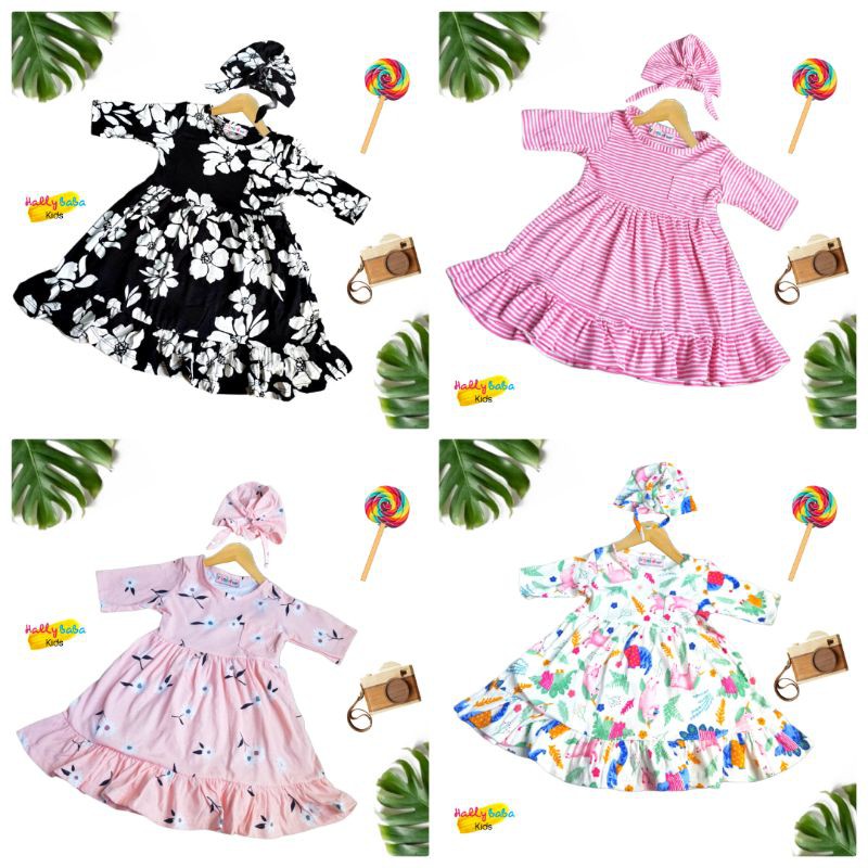 Hallybaba kids - Dress Bayi Free Turban Yumna 0-2th