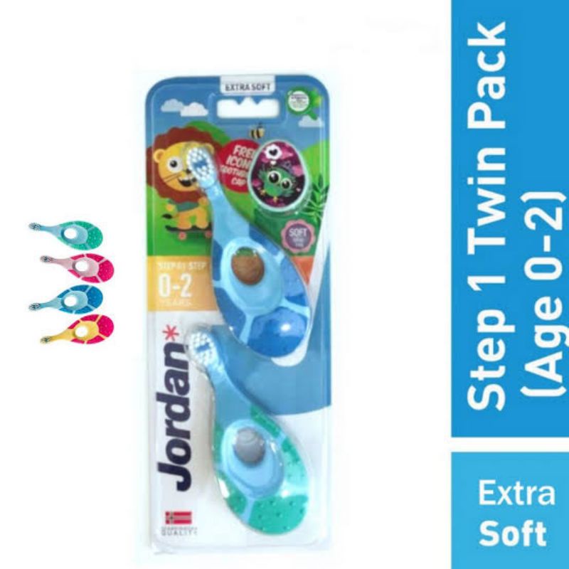 Jordan Oral Care Kids Step 1 Twin Supersoft (0-2th) - Sikat Gigi