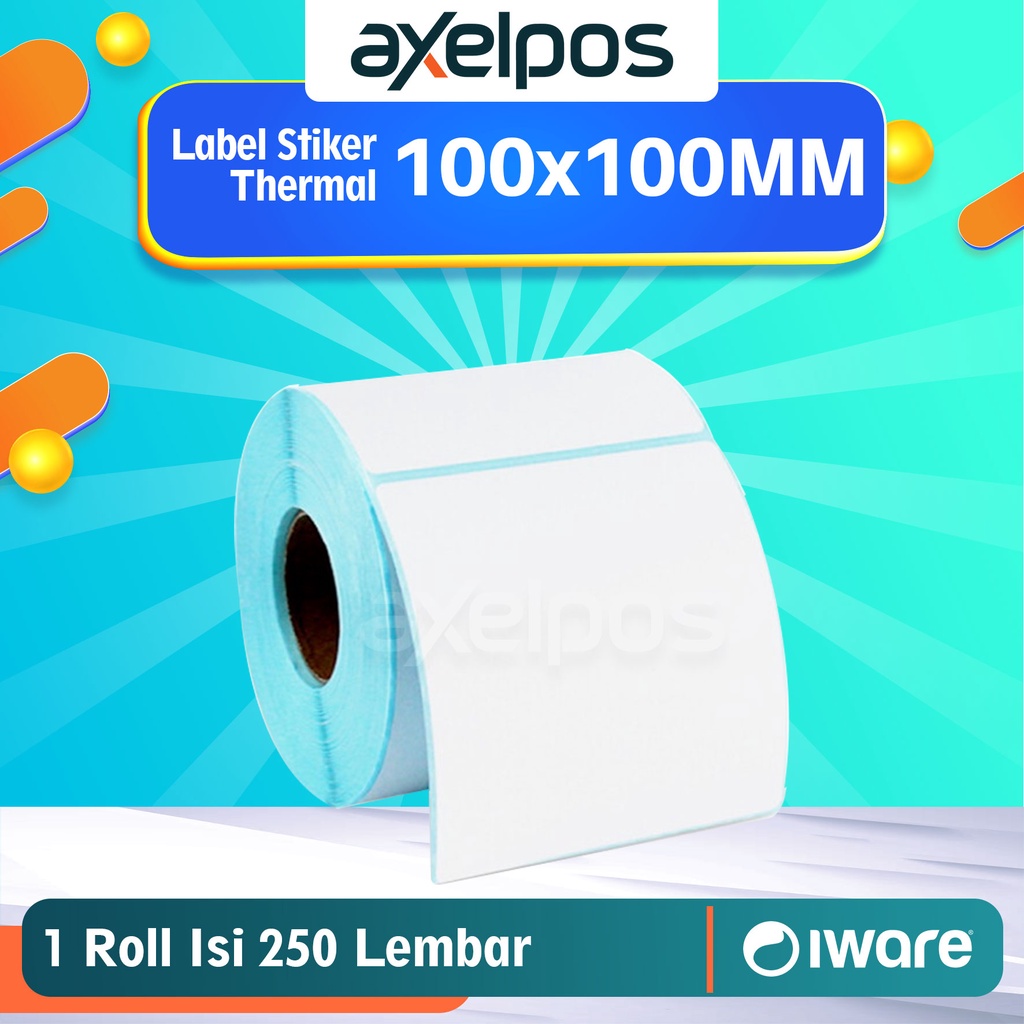 LABEL BARCODE 100 X 100 mm KERTAS STICKER DIRECT THERMAL 100x100 mm ISI 250