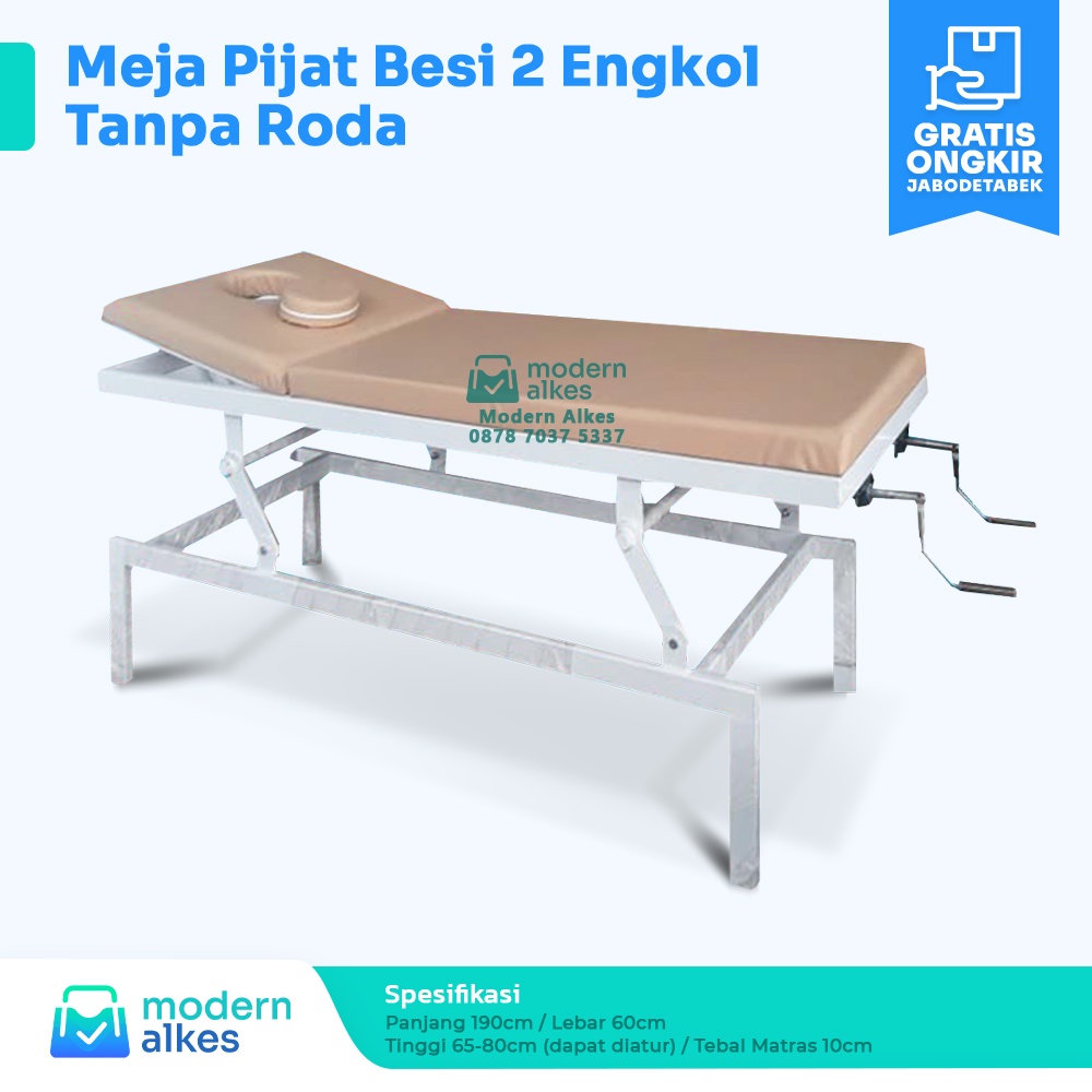 Meja Pijat Besi 2 Engkol Tanpa Roda