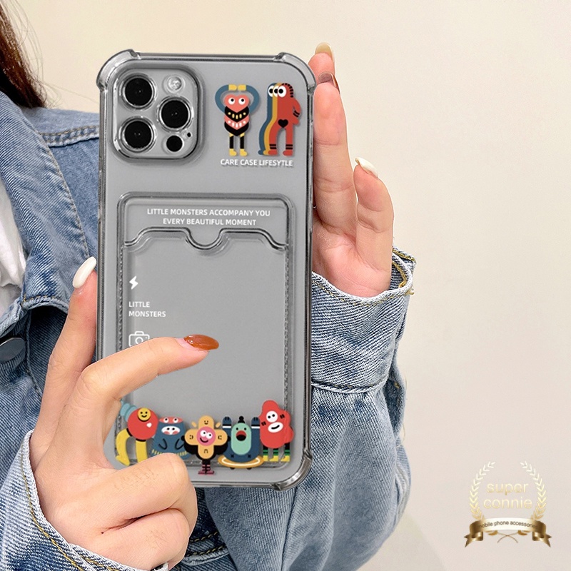 Soft Case Tpu Transparan Motif Kartun Monster Untuk Iphone 11 X Xr Xs Max 6 6s 7 8 Plus 11 12 13 Pro Max Se 2020