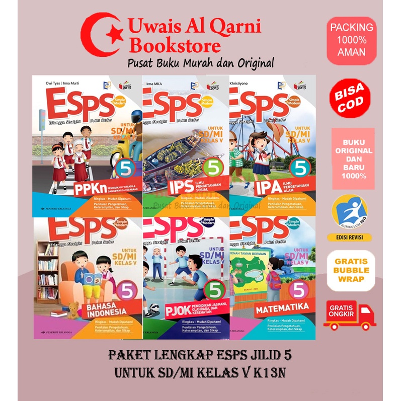 BEST SELLER PAKET LENGKAP ESPS 5 UNTUK SD/MI KELAS V K13N ERLANGGA
