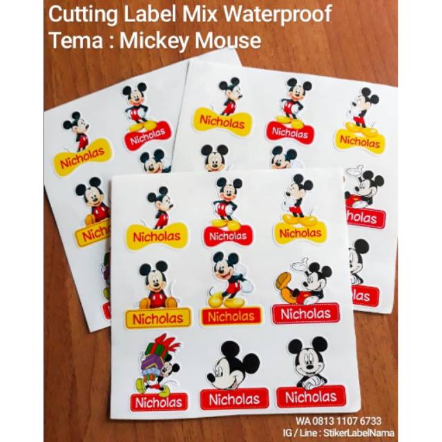 

MICKEY MOUSE ~ CUTTING LABEL MIX WATERPROOF / STIKER LABEL NAMA / LABEL NAMA / STICKER LABEL WATERPROOF