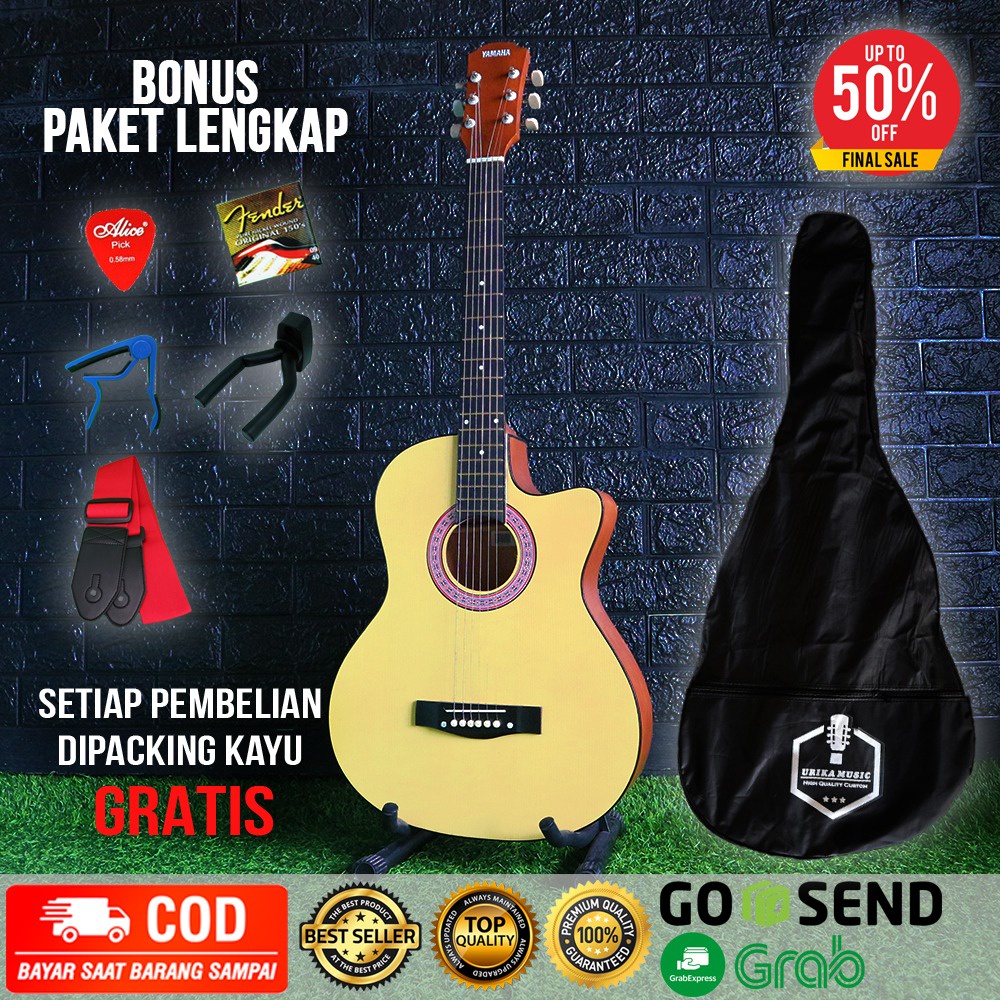 SIAP KIRIM GITAR AKUSTIK PEMULA CUSTOM MURAH BANYAK BONUS PAKET BUNDLING TERMURAH