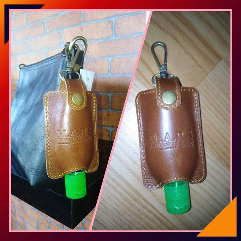 Gantungan Botol Hand Sanitizer Case Holder Kulit 50ml