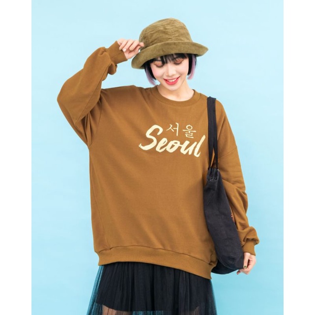 Jaket sweater Crewneck oversize pakaian pria wanita Outerwear Korean Style SEOUL Japan terbaru