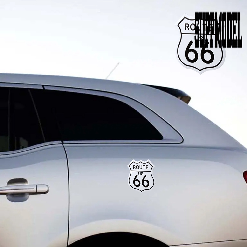 Stiker Vinyl Desain Route 66 3D Tahan Lama Untuk Mobil