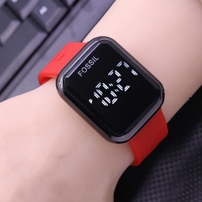 FOSSIL LED RUBBER - Grosir Jam Tangan Wanita Fossil Led Digital Touch Watch FS00912 Free Baterai Dan