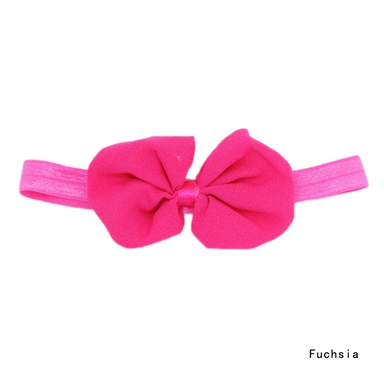 Bandana Bando Anak Balita Warna Chiffon Bowknot Ikatan Simpul Elastis Hairbands Aksesoris rambut