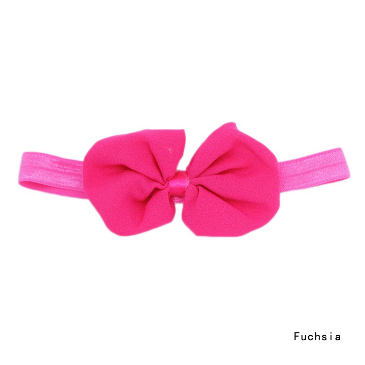 Bandana Bando Anak Balita Warna Chiffon Bowknot Ikatan Simpul Elastis Hairbands Aksesoris rambut