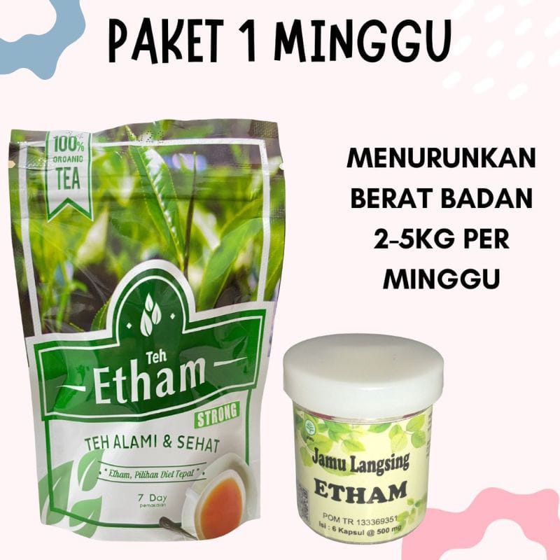 TANPA ANTRI  PAKET DIET 1 MINGGU JESTHAM (TEH ISI 7 & JAMU LANGSING ISI 6)