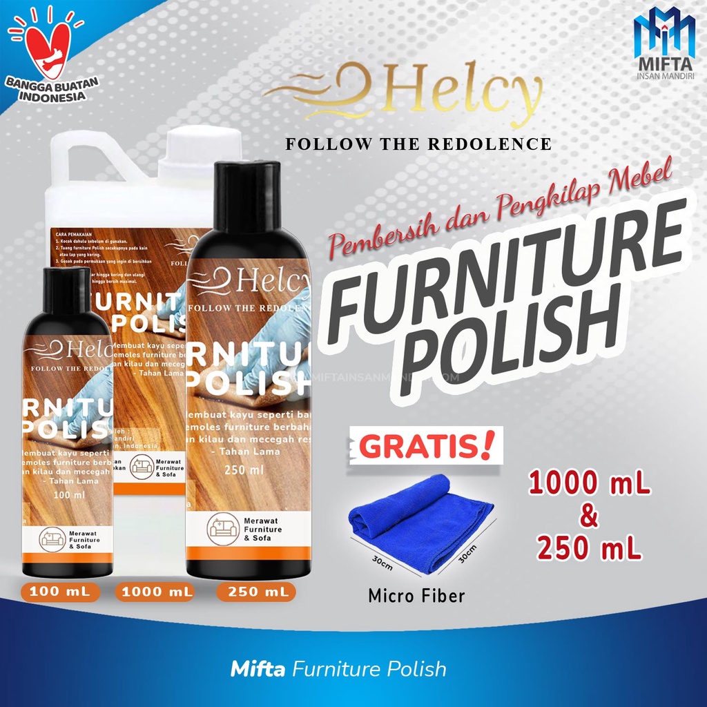 HELCY PENGKILAP FURNITUR / PEMBERSIH MEBEL KEMASAN REFILL 1 LITER