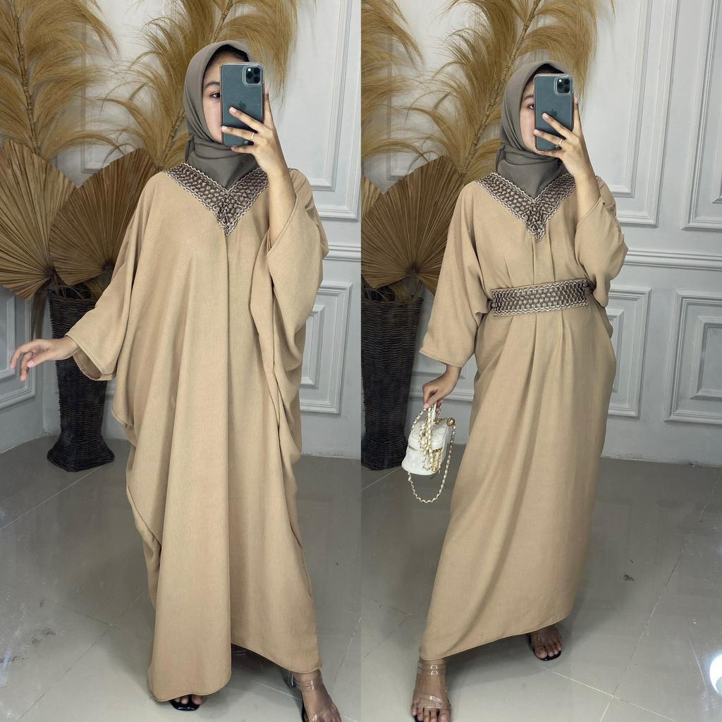 Tsamira gamis kaftan renda belt