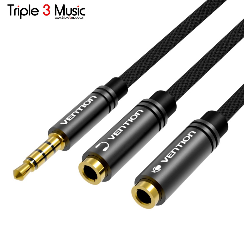 VENTION BBMBY Kabel Aux Audio Splitter 3.5mm 4Pole Female to 2 Male