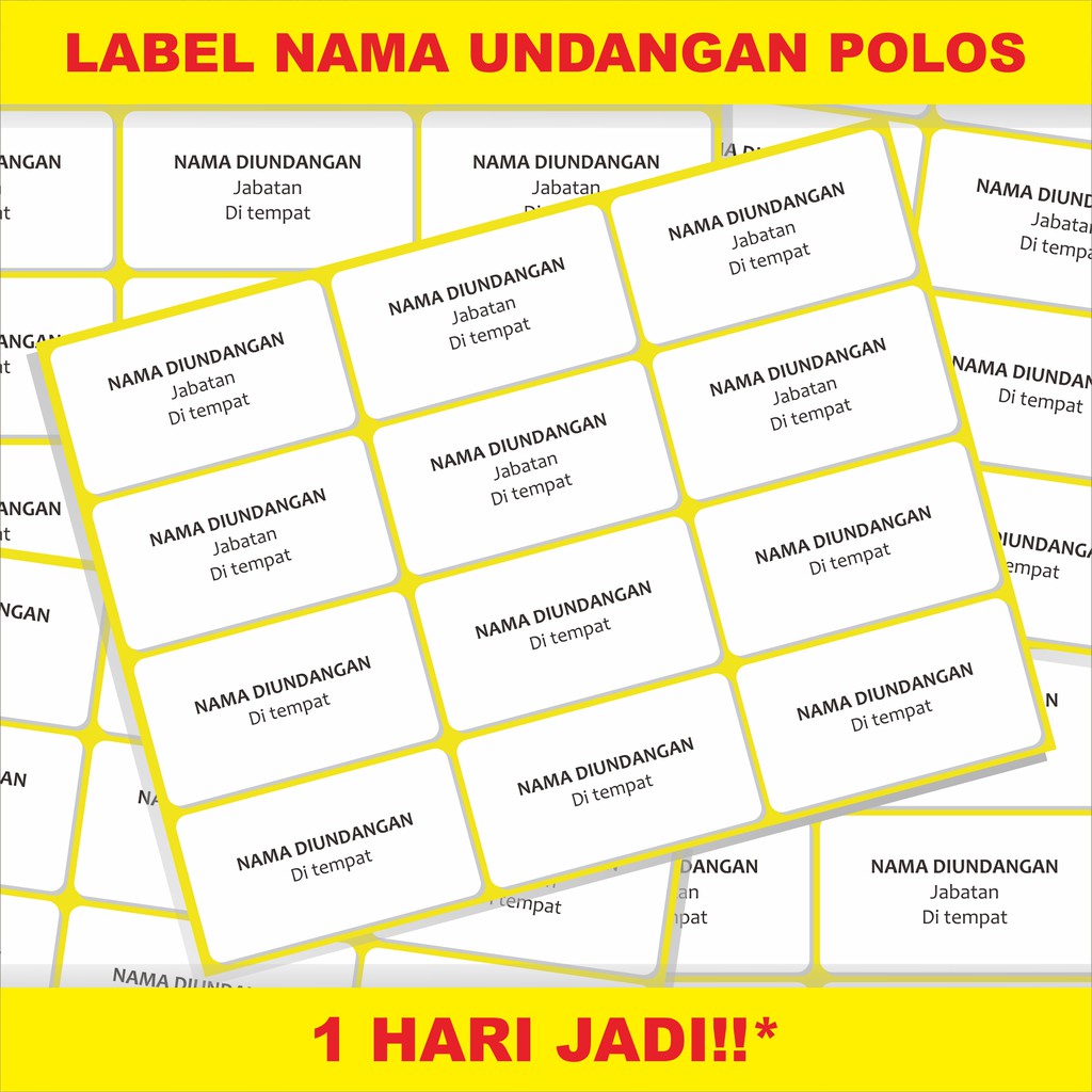 

Cetak/ Print Stiker Label 103 / Label Nama Undangan Polos