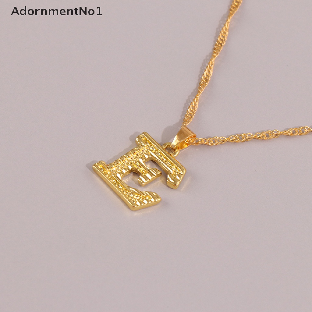 (AdornmentNo1) 1pc Kalung Rantai Dengan Liontin Huruf A-Z Bahan stainless steel Untuk Pria / Wanita