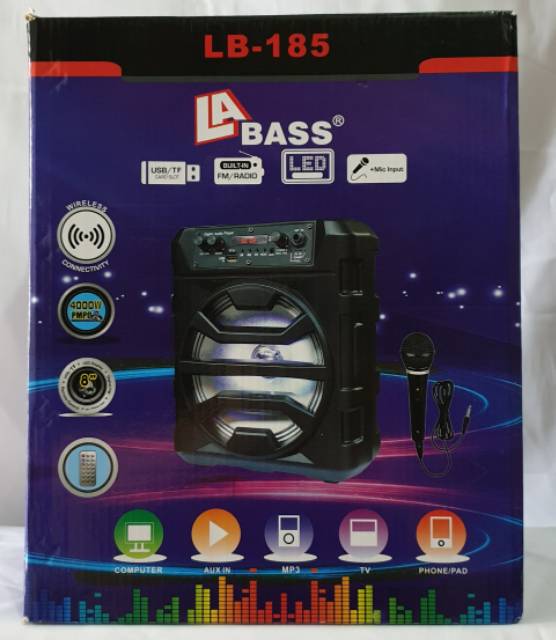 Speaker Portable 8 inch Bluetooth LABASS LB185 Bonus Mic