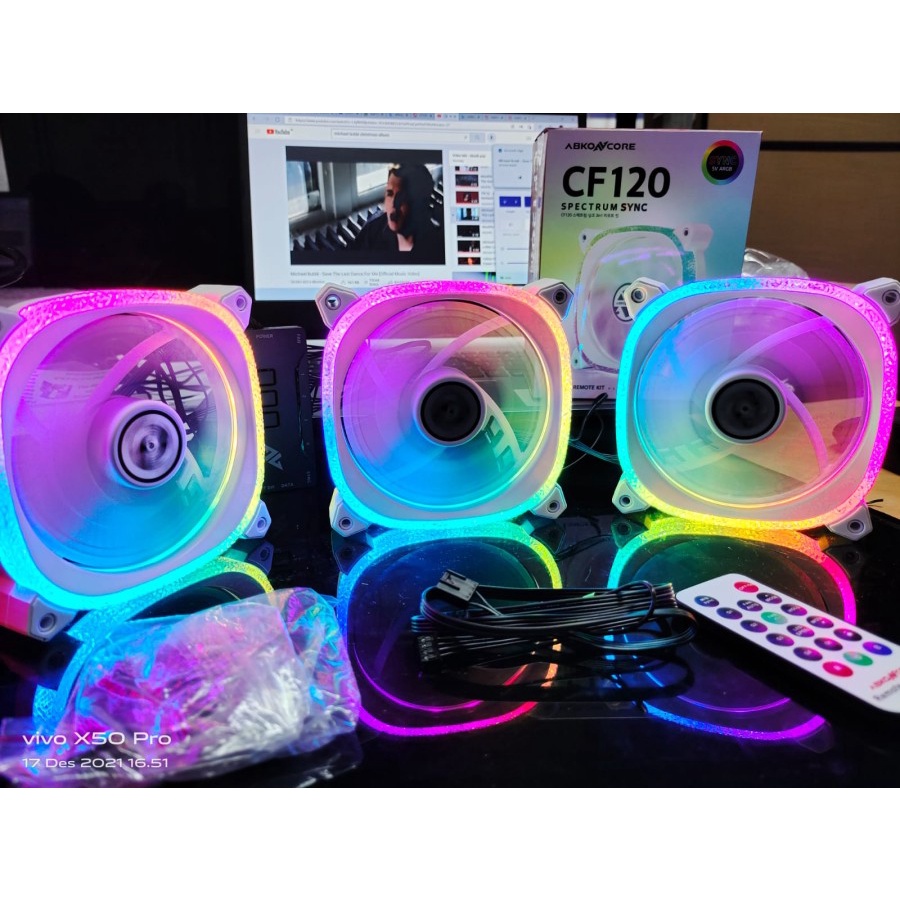 FAN CASING ABKONCORE CF120 ARGB SPECTRUM SYNC 3in1 / 3pack