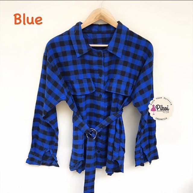 Kemeja flanel wanita / hem flanel cewek / kemeja plaid murah / kemeja kotak murah / kemeja ikat 1989