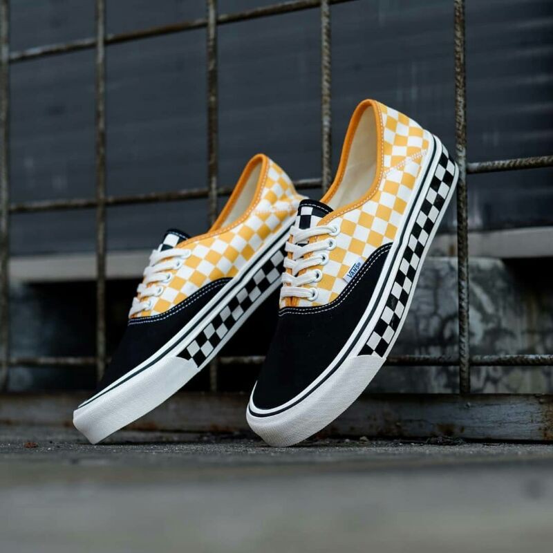 Vans authentic sf surf check black yellow
