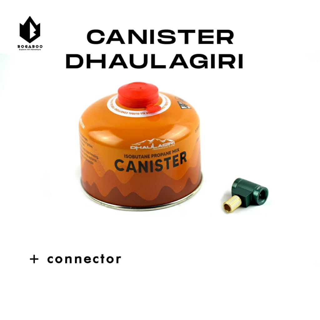 Bisa (COD) Paket Tabung Gas Canister 220 gram Dhaulagiri + Konektor - Connector DHaulagiri