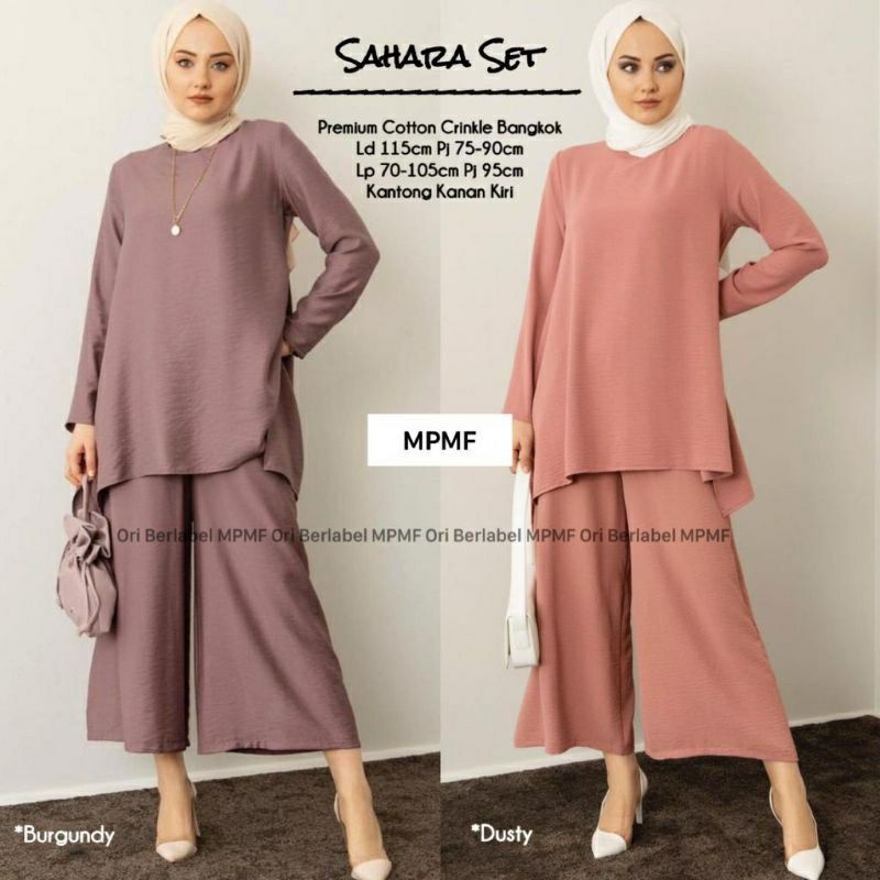 SAHARA SET / SETELAN RAYON CRINKLE / SETELAN AIR FLOW/ WAKA WAKA