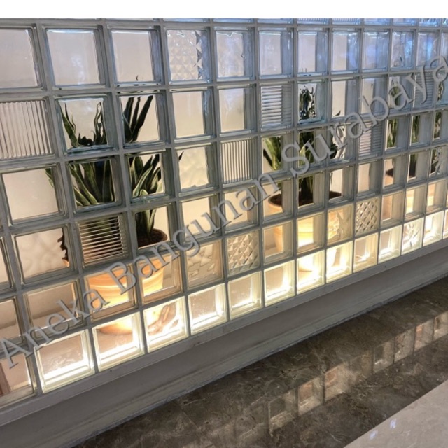 Glassblock MULIA glass block type clear wave quadra kawung diamond ocean view glassblok