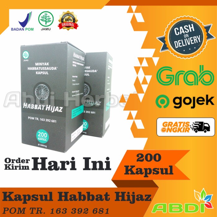 

Kapsul Minyak Habbatusauda Habbats Hijaz @200 Kapsul