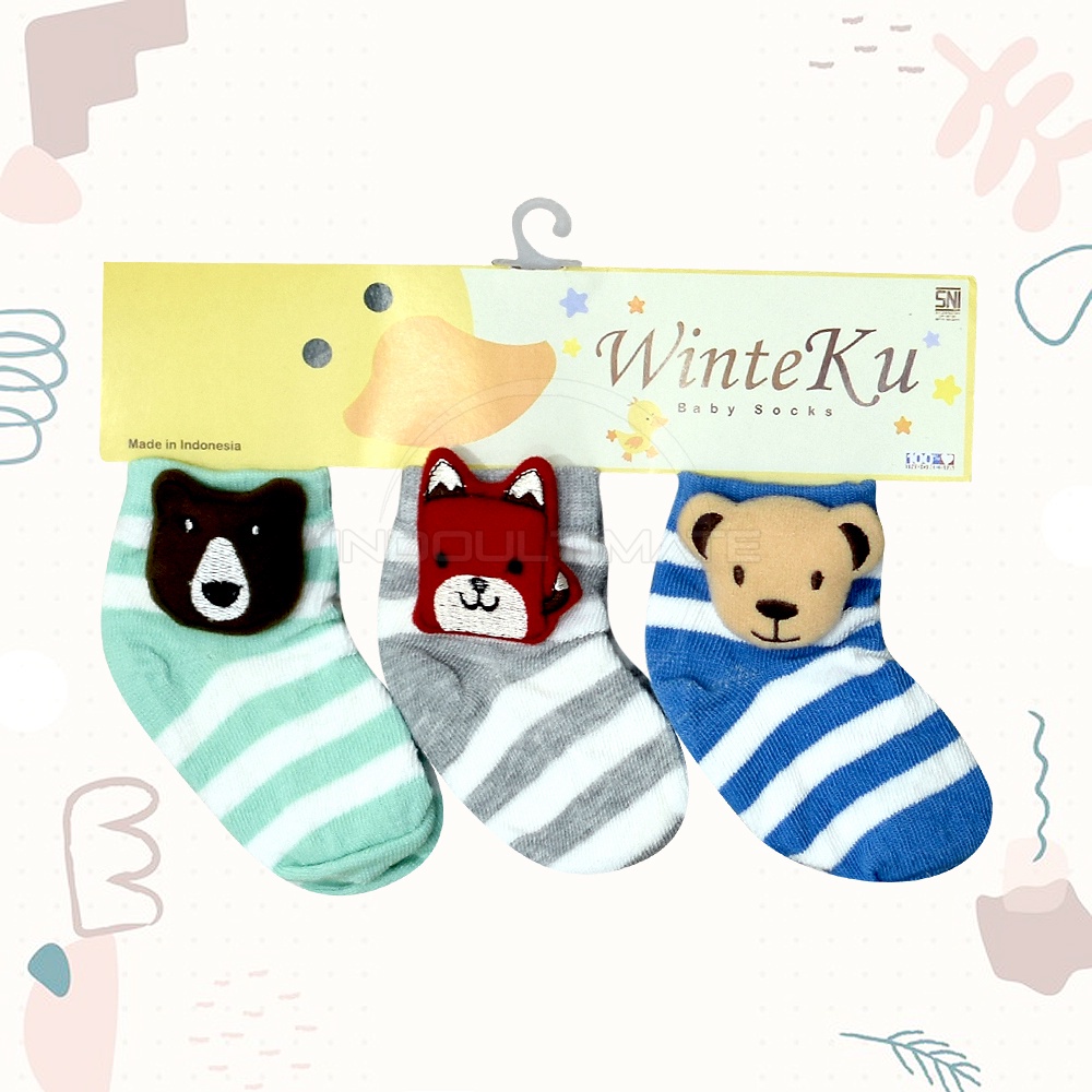 3Pcs Kaos Kaki Bayi Newborn (0-6 Bulan ) Kaos Kaki Bayi Laki-Laki Perempuan Kaos Kaki Motif Karakter Baby Sock Sarung Kaki Bayi Pelindung Kaki Bayi Alas Kaki Bayi Aksesoris Pakaian Bayi Kaos Kaki SY-0625