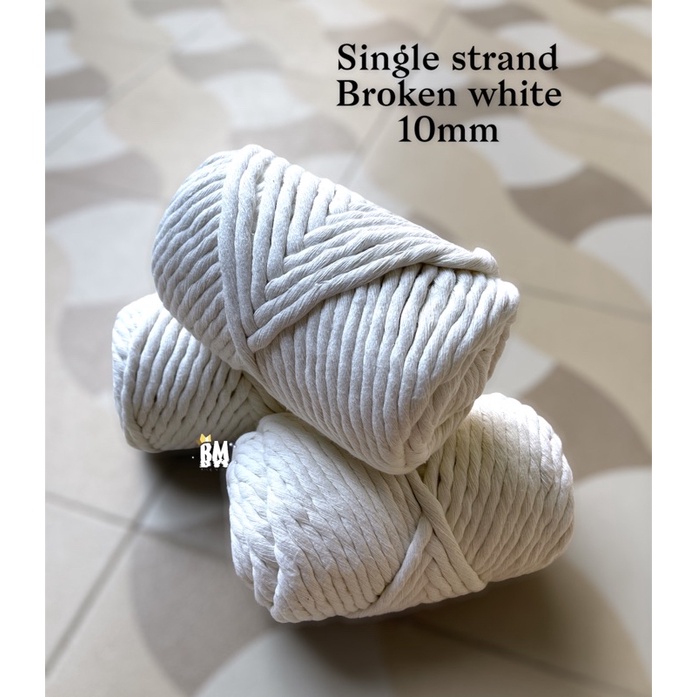 Benang macrame BROKEN WHITE SINGLE 10mm 1kg