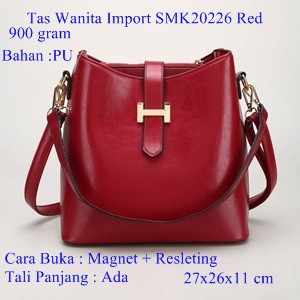  Tas  Wanita  Import SMK20226 Red Tas  Selempang  Tas  Tali  