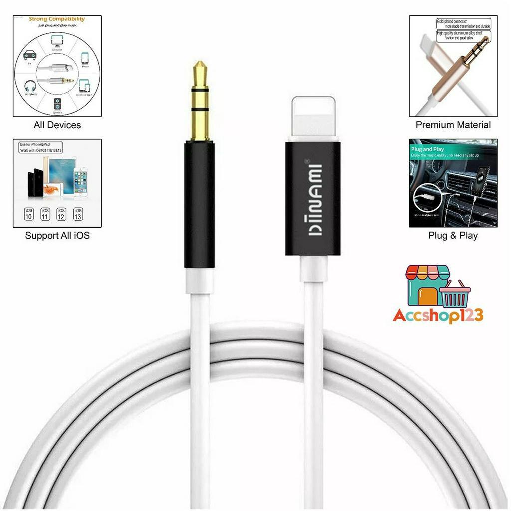 DIINAMI Kabel Aux TO Iphone Audio Cable 3,5mm to Lightning Murah kabel aux ke iPhone OEM Speaker Hea