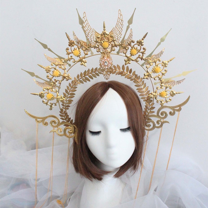 DIY Handmade Lolita Headdress Madonna Halo Accessories Wedding Jewelry