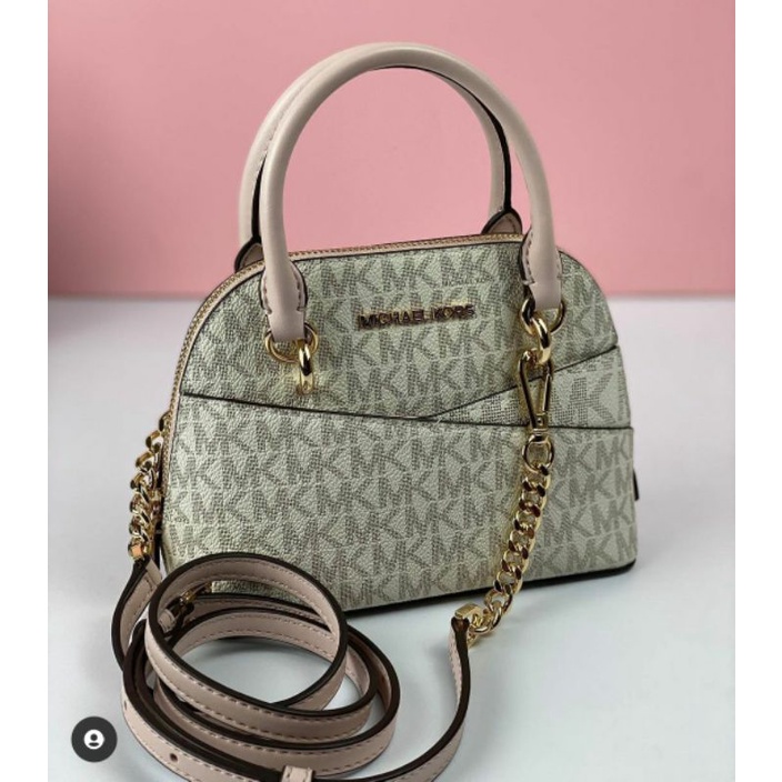 tas Michael Kors jet set xs dome satchel powder blush multi