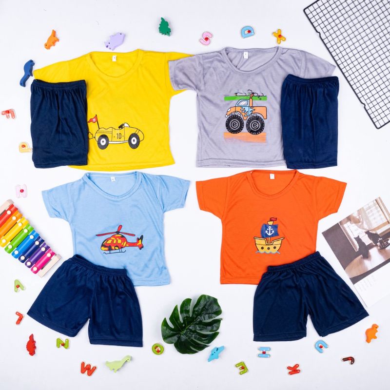 setelan baju anak uniset cowok/cewek usia 1-6 thn/setelan anak kombinasi