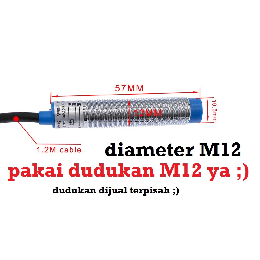 [HAEBOT] Inductive Proximity Sensor Induktif 2 Kabel NC LJ12A3-4-Z/DX 4mm 6-36V DC LJ12A3 4 Z DX Normally Closed Metal Detector Limit Pendeteksi Logam Besi