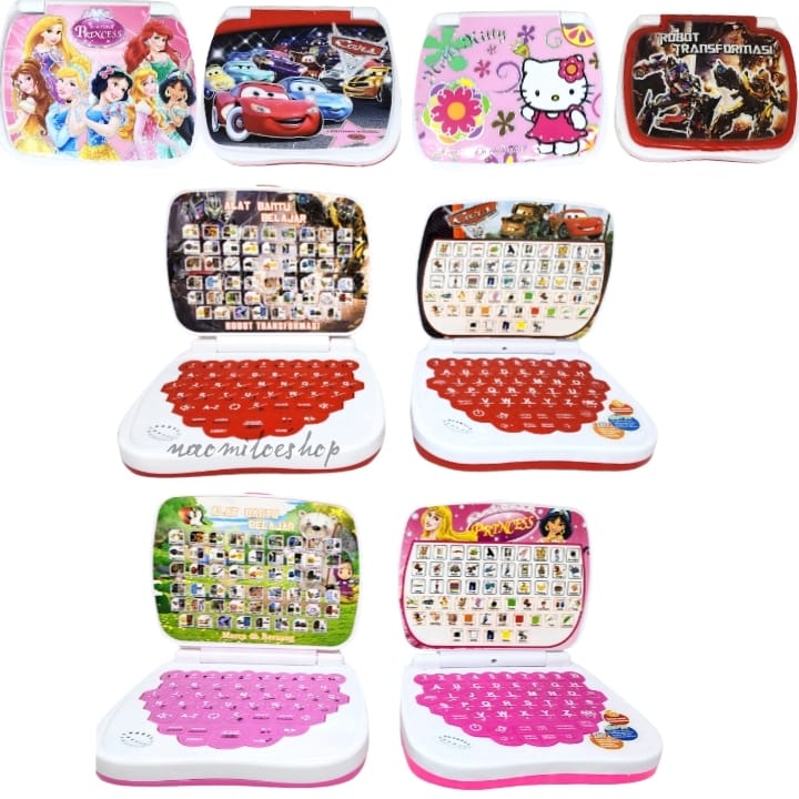 Mainan edukasi mini laptop 4 bahasa mainan laptop anak laki laki dan perempuan